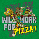 Men's Teenage Mutant Ninja Turtles Will Work for Pizza! T-Shirt