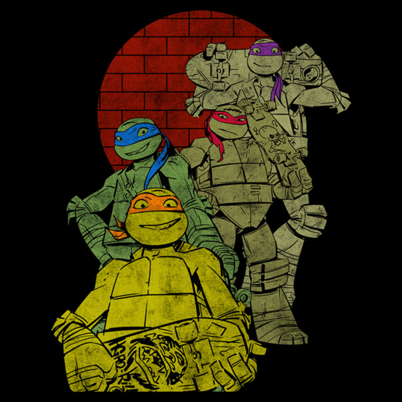 Men's Teenage Mutant Ninja Turtles Retro Brothers Wall T-Shirt