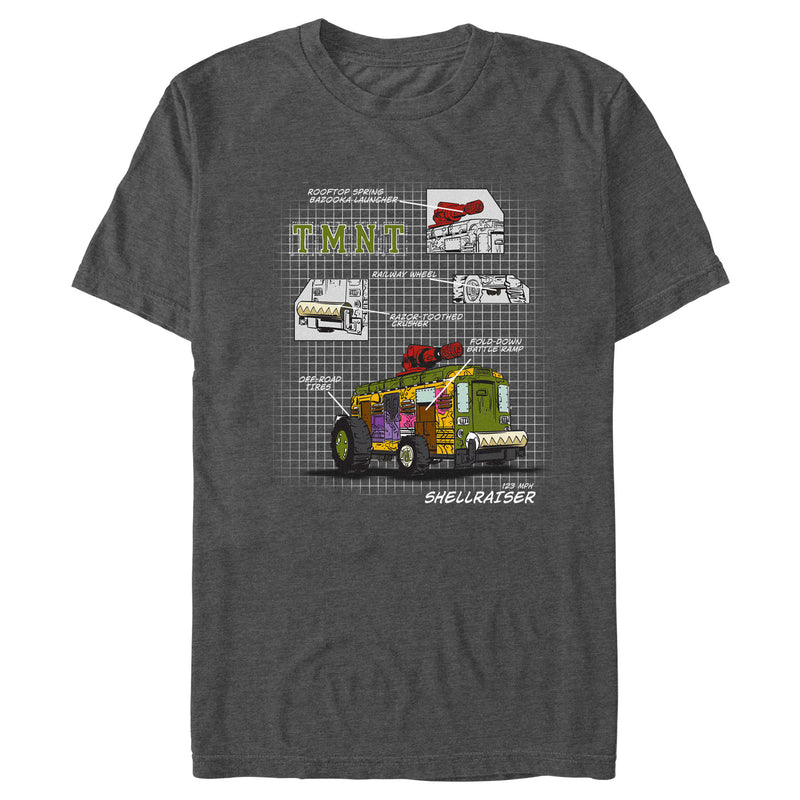 Men's Teenage Mutant Ninja Turtles Shellraiser Schematic T-Shirt