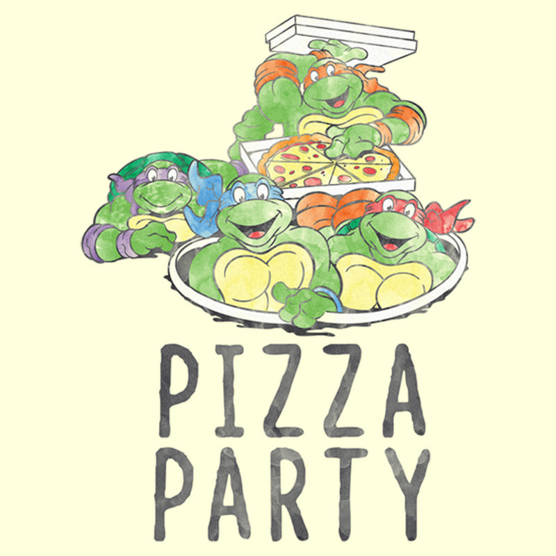 TMNT Pizza Party Girls T-Shirt-Girls 5/6