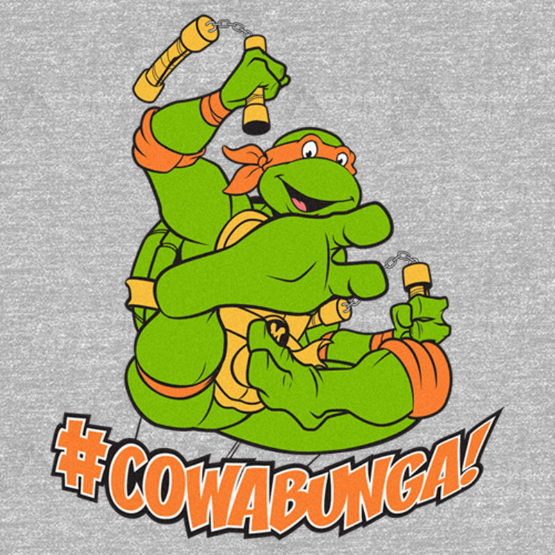 Men's Teenage Mutant Ninja Turtles Michelangelo Hashtag Cowabunga T-Shirt