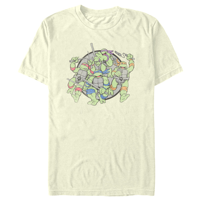 Men's Teenage Mutant Ninja Turtles Retro Turtles in Battle T-Shirt