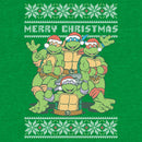 Men's Teenage Mutant Ninja Turtles Merry Ugly Christmas Sweater Print T-Shirt