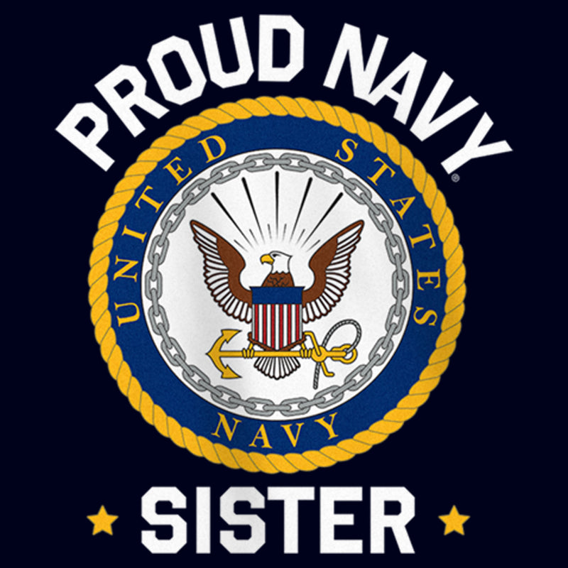 Girl's United States Navy Proud Sister Logo T-Shirt