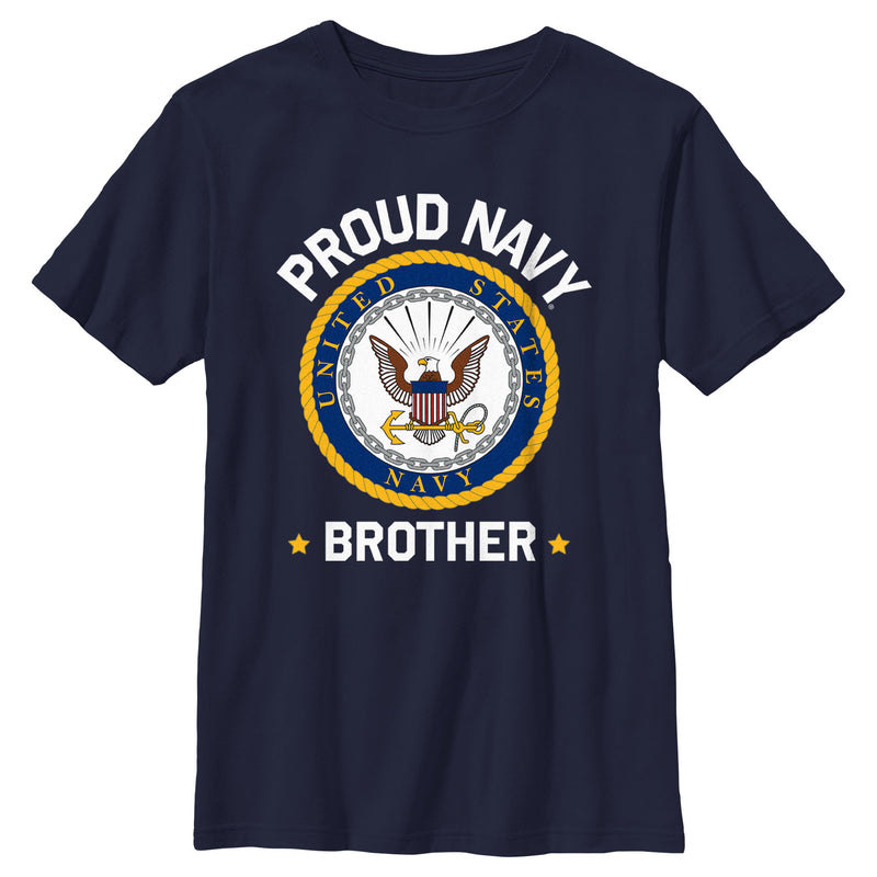 Boy's United States Navy Proud Brother Logo T-Shirt