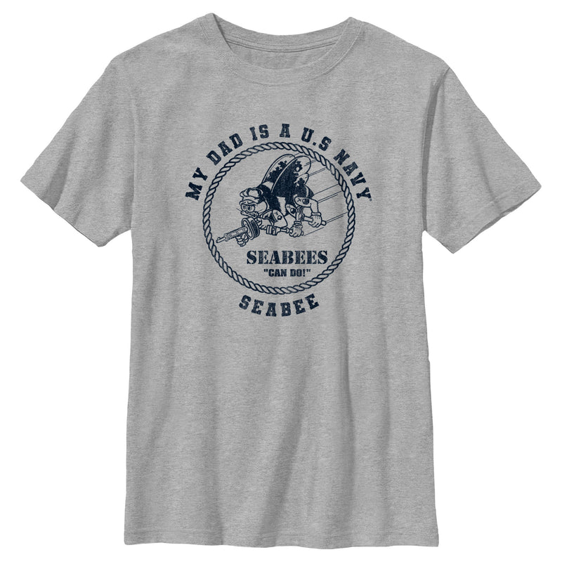 Boy's United States Navy My Dad Is a Seabee T-Shirt