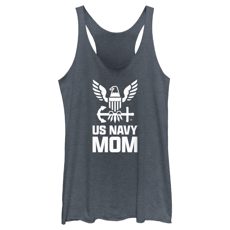 Women's United States Navy Official Eagle Logo Mom Racerback Tank Top