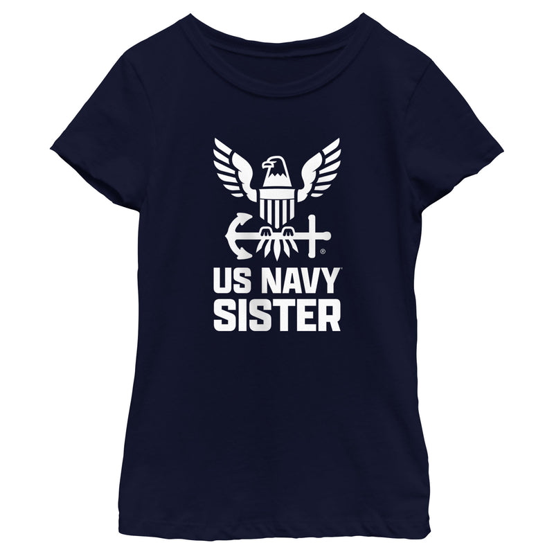 Girl's United States Navy Official Eagle Logo Sister T-Shirt