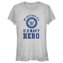 Junior's United States Navy Distressed My Brother Is a Hero T-Shirt