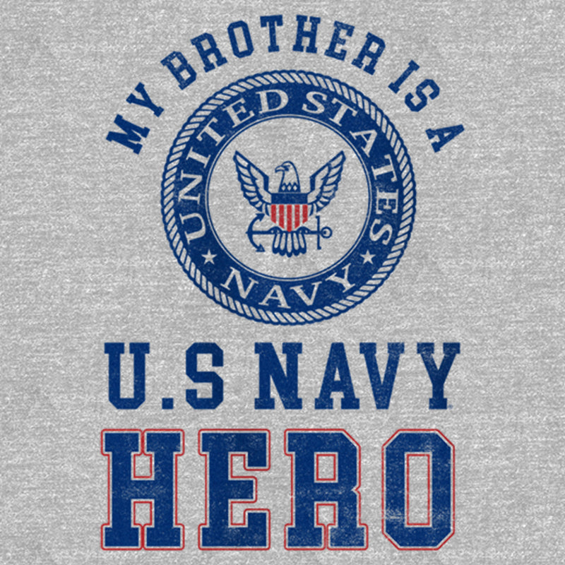 Girl's United States Navy Distressed My Brother Is a Hero T-Shirt