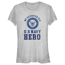 Junior's United States Navy Distressed My Daughter Is a Hero T-Shirt