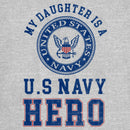 Junior's United States Navy Distressed My Daughter Is a Hero T-Shirt