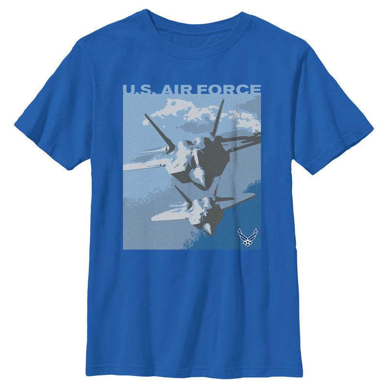 Boy's United States Air Force Aircraft Art Poster T-Shirt