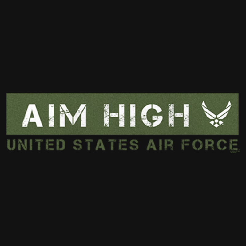 Girl's United States Air Force Aim High Green Logo T-Shirt