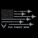 Women's United States Air Force American Flag Fly Fight Win T-Shirt