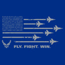 Junior's United States Air Force American Flag Fly Fight Win T-Shirt