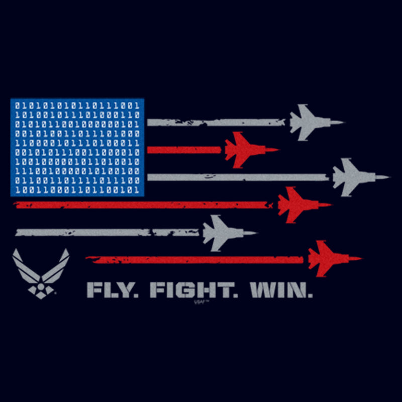 Men's United States Air Force American Flag Fly Fight Win Motto T-Shirt