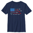 Boy's United States Air Force American Flag Fly Fight Win Motto T-Shirt