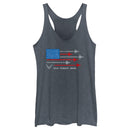 Women's United States Air Force American Flag Fly Fight Win Motto Racerback Tank Top