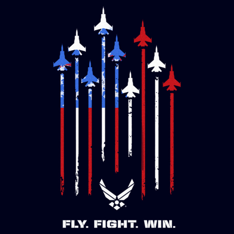 Junior's United States Air Force Fly Fight Win American Flag T-Shirt