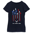 Girl's United States Air Force Fly Fight Win American Flag T-Shirt