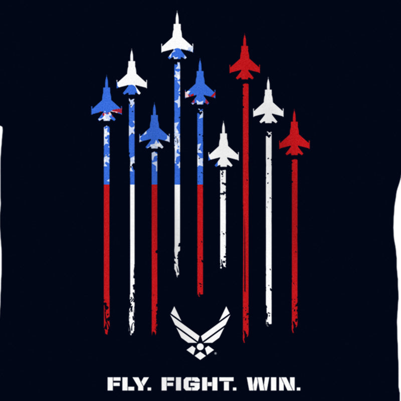 Girl's United States Air Force Fly Fight Win American Flag T-Shirt