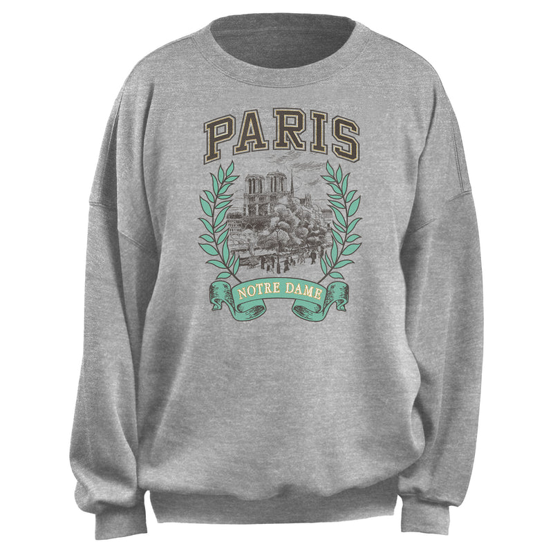Junior's Lost Gods Paris Notre Dame Portrait Sweatshirt