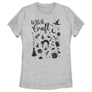 Women's Lost Gods Halloween Witchcraft Necessities Black and White T-Shirt