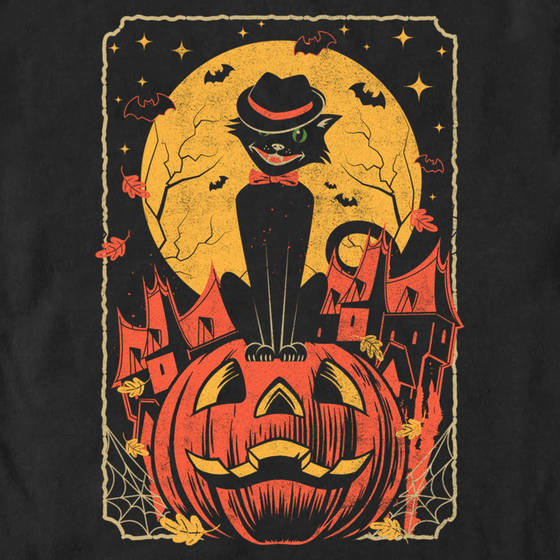 Men's Lost Gods Halloween Retro Cat Scene T-Shirt