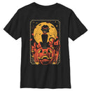 Boy's Lost Gods Halloween Retro Cat Scene T-Shirt