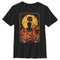 Boy's Lost Gods Halloween Retro Cat Scene T-Shirt