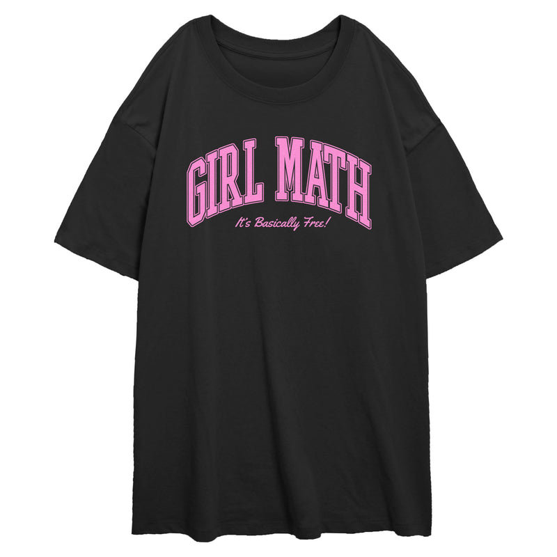 Junior's Lost Gods Girl Math It's Basically Free Varsity T-Shirt