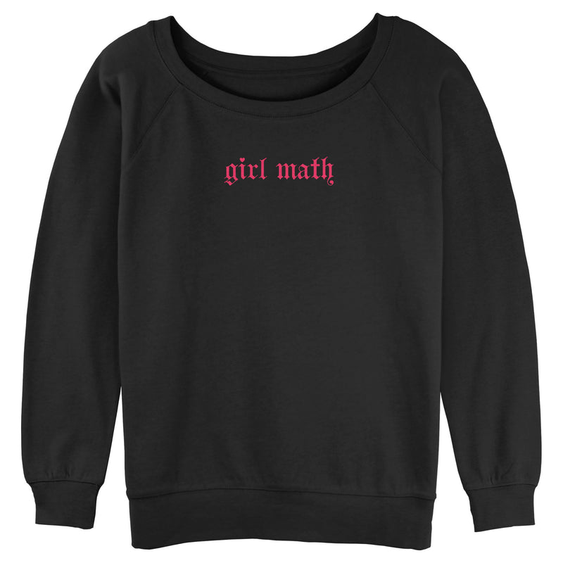 Junior's Lost Gods Girl Math Old English Sweatshirt