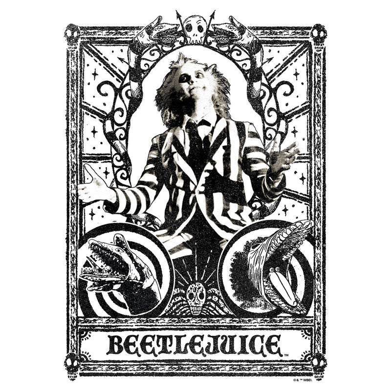 Men's Beetlejuice Black and White Tarot Card T-Shirt