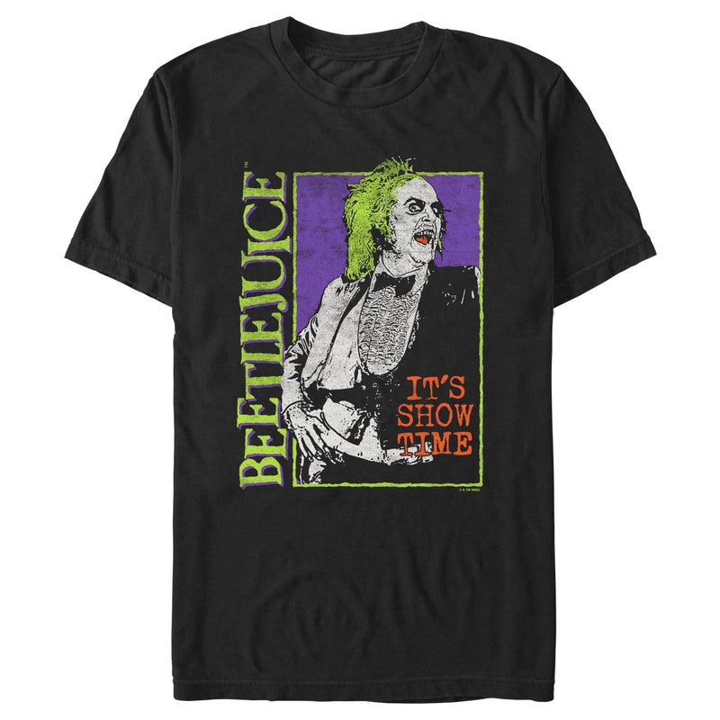 Men's Beetlejuice Distressed It's Show Time Portrait T-Shirt