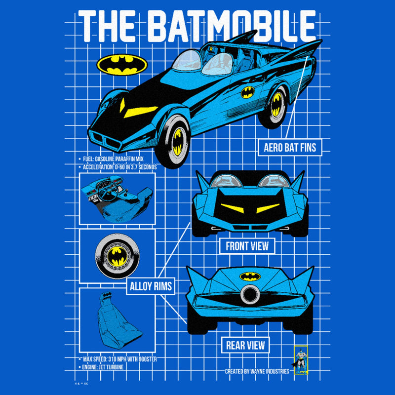 Men's Batman The Batmobile Car Parts T-Shirt