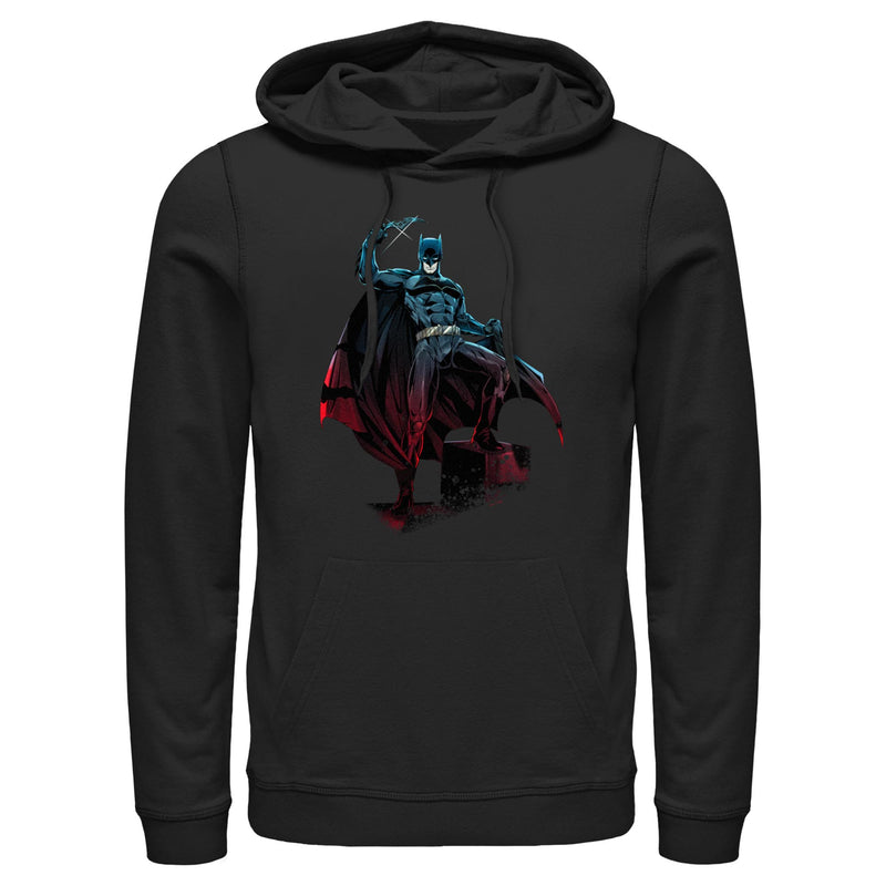 Men's Batman Gradient Dark Knight Pose Pull Over Hoodie