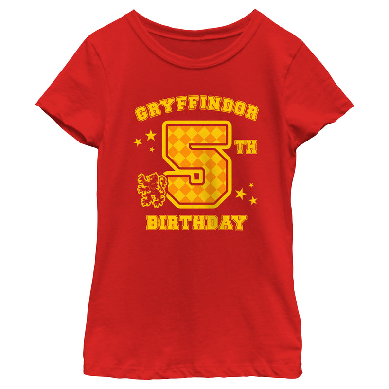 Girl's Harry Potter Gryffindor 5th Birthday T-Shirt