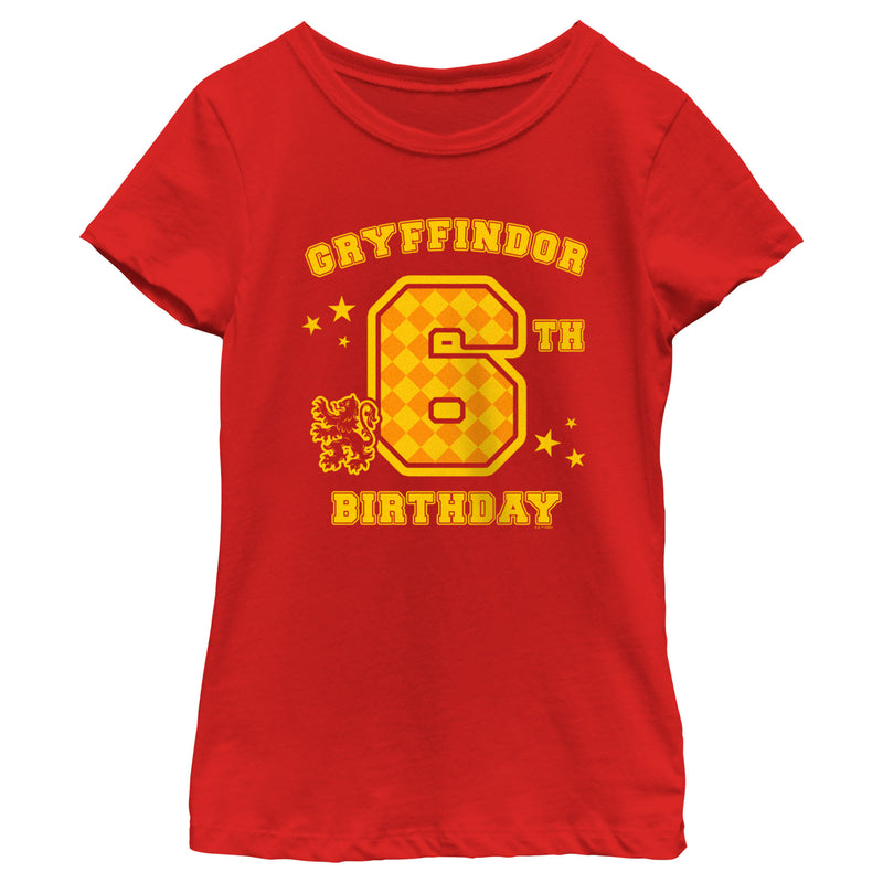 Girl's Harry Potter Gryffindor 6th Birthday T-Shirt