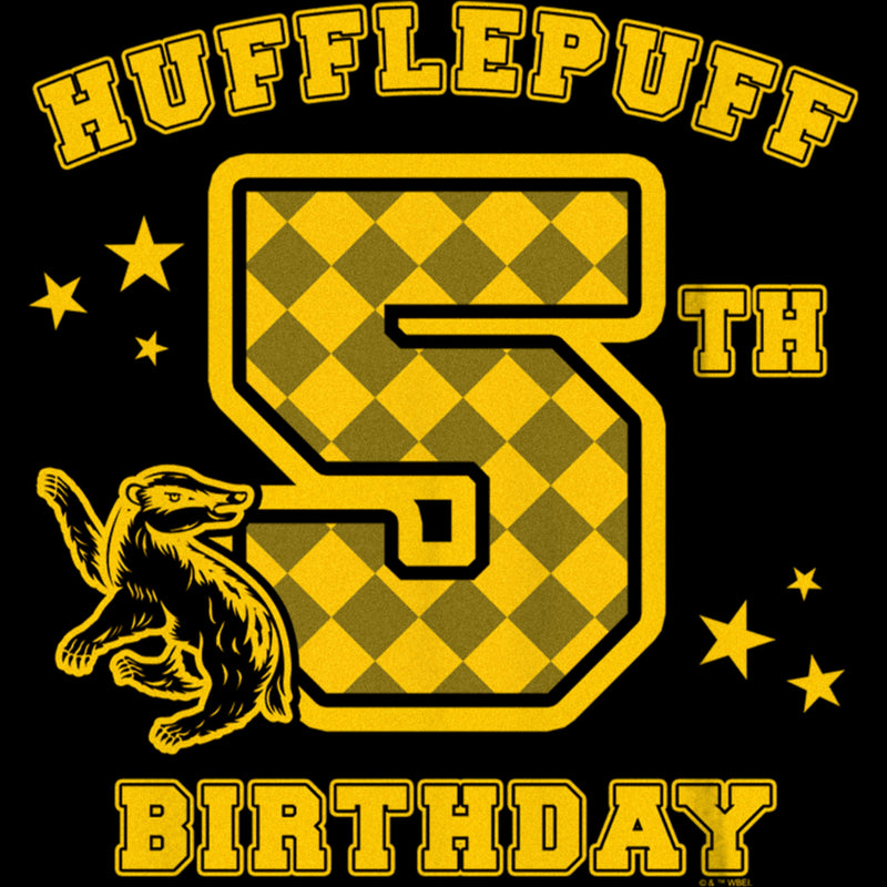 Boy's Harry Potter Hufflepuff 5th Birthday T-Shirt