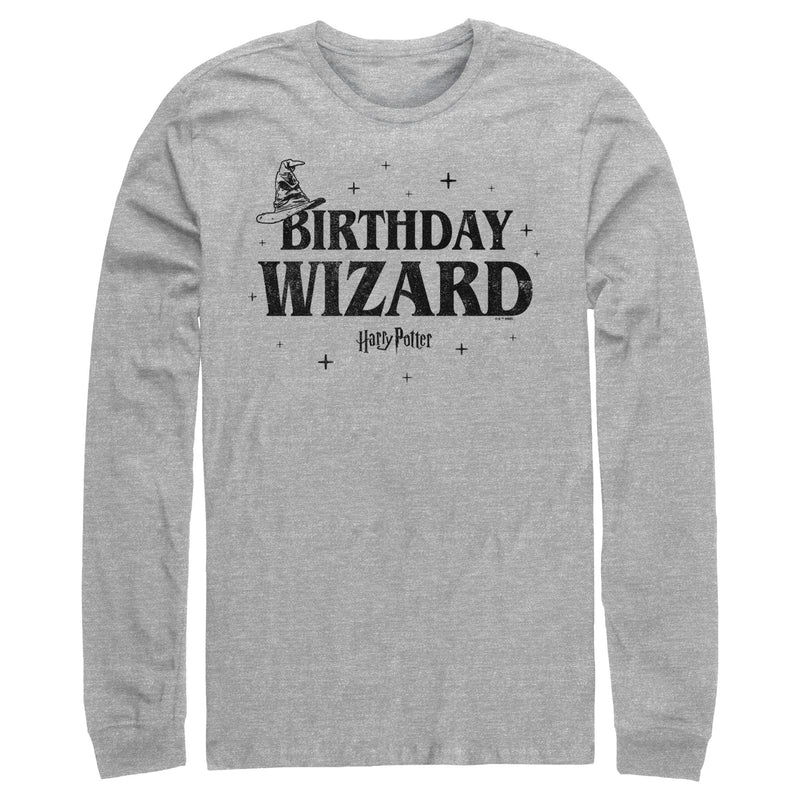 Men's Harry Potter Distressed Birthday Wizard Long Sleeve Shirt