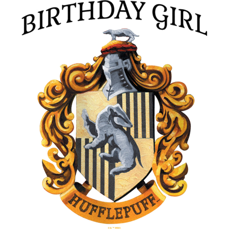 Girl's Harry Potter Hufflepuff Crest Birthday Girl T-Shirt