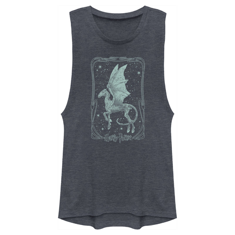 Junior's Harry Potter Thestral Tarot Card Festival Muscle Tee