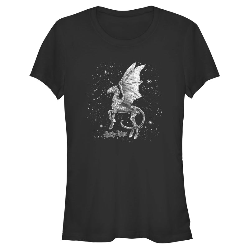 Junior's Harry Potter Black and White Thestral T-Shirt