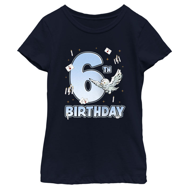 Girl's Harry Potter Hedwig 6th Birthday T-Shirt