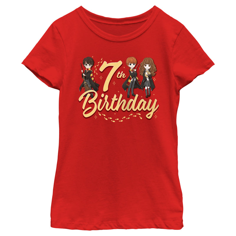 Girl's Harry Potter 7th Birthday Friends T-Shirt