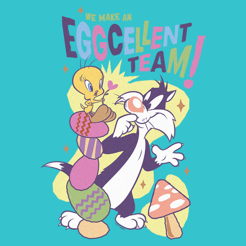 Girl's Looney Tunes Easter Tweety and Sylvester We Make an Eggcellent Team T-Shirt