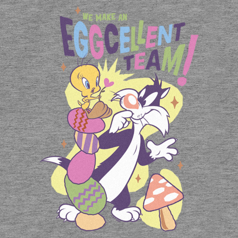 Women's Looney Tunes Easter Tweety and Sylvester We Make an Eggcellent Team Racerback Tank Top
