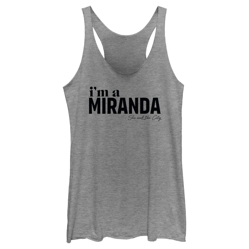 Women's Sex and the City I'm a Miranda Text Racerback Tank Top