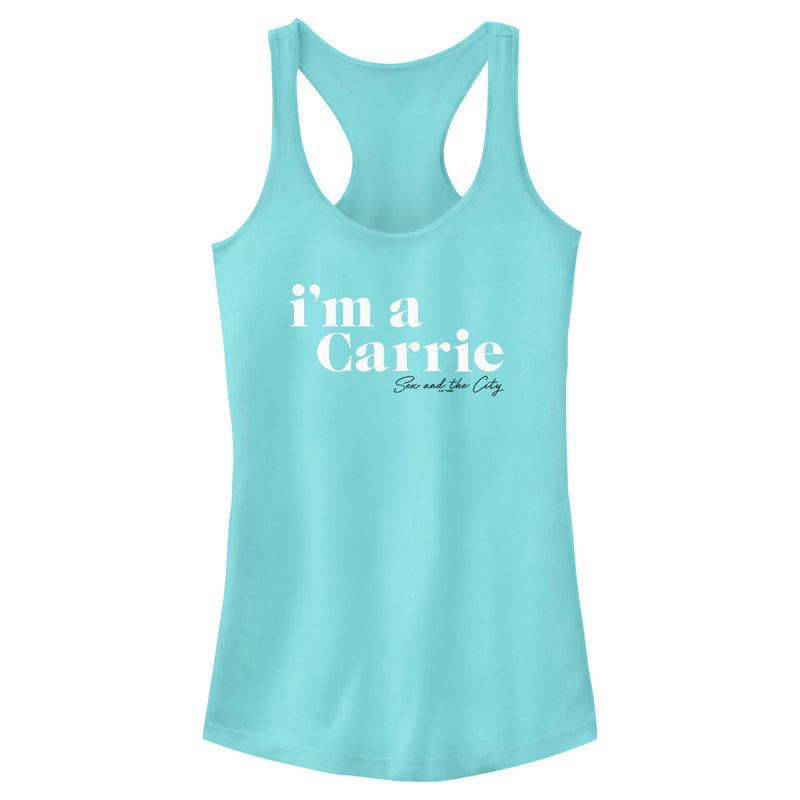 Junior's Sex and the City I'm a Carrie Text Racerback Tank Top